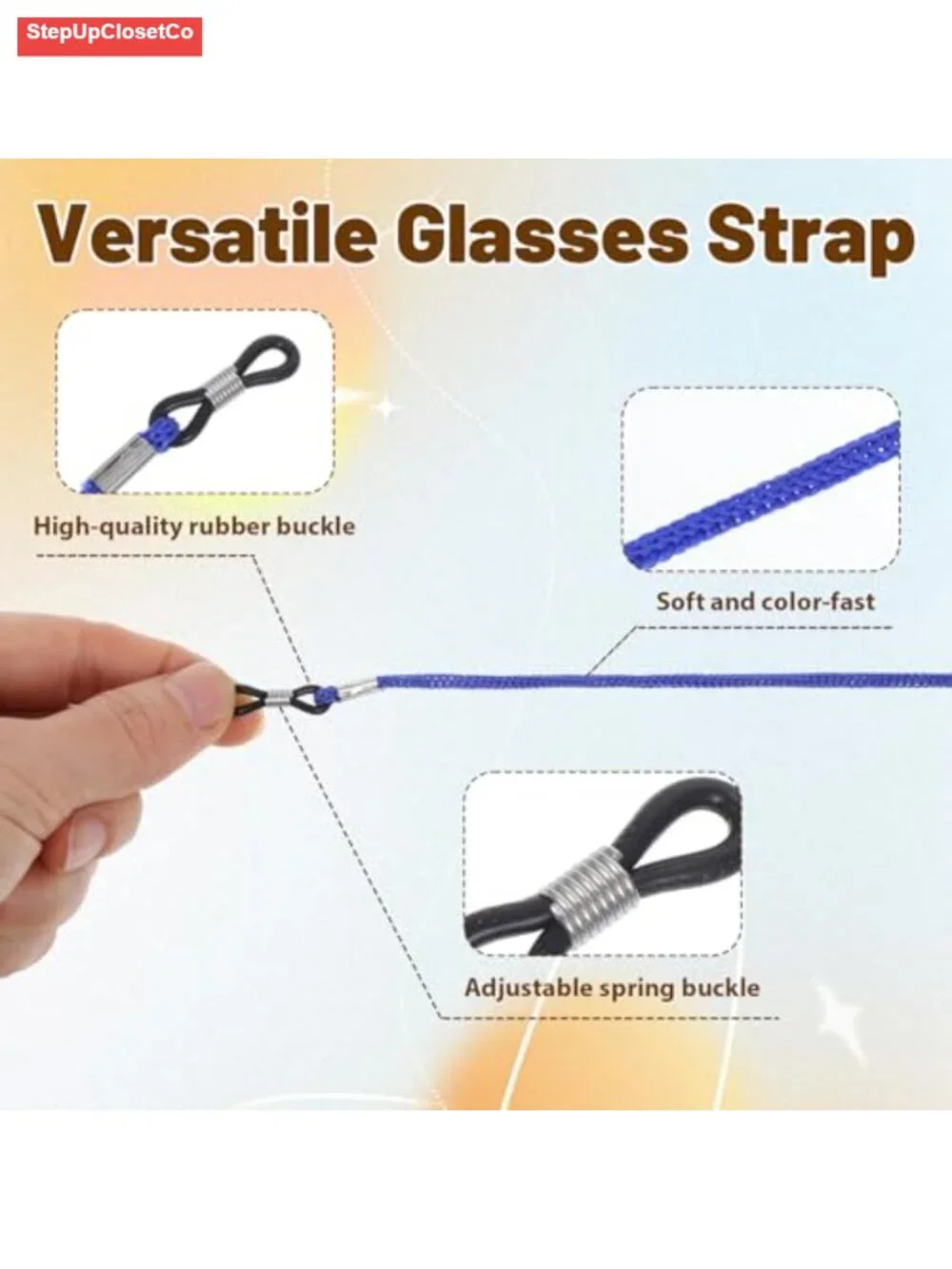 Braided Eyeglass Holders Lanyard Reading Glasses Strap Elastic Neck Cord